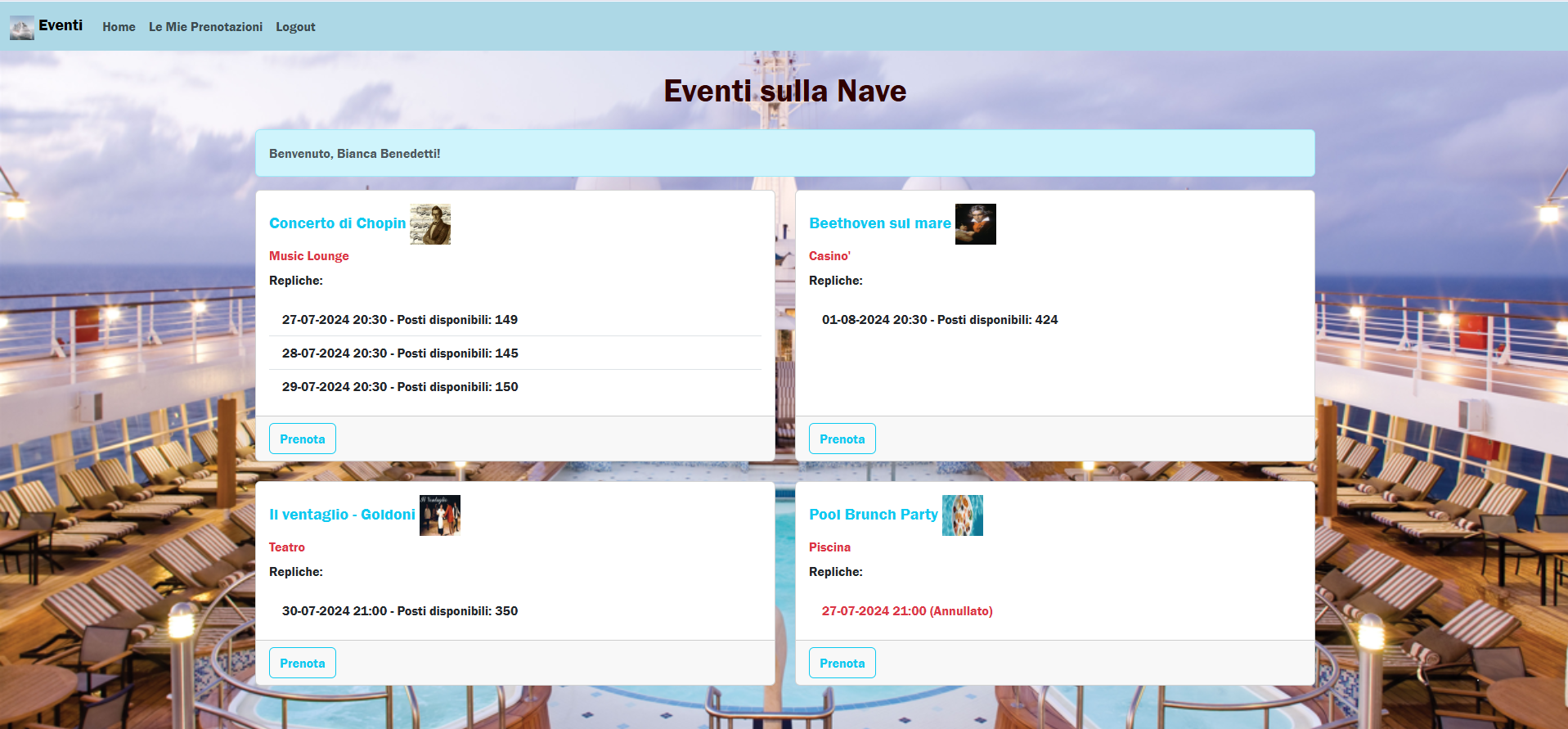 Eventi Disponibili